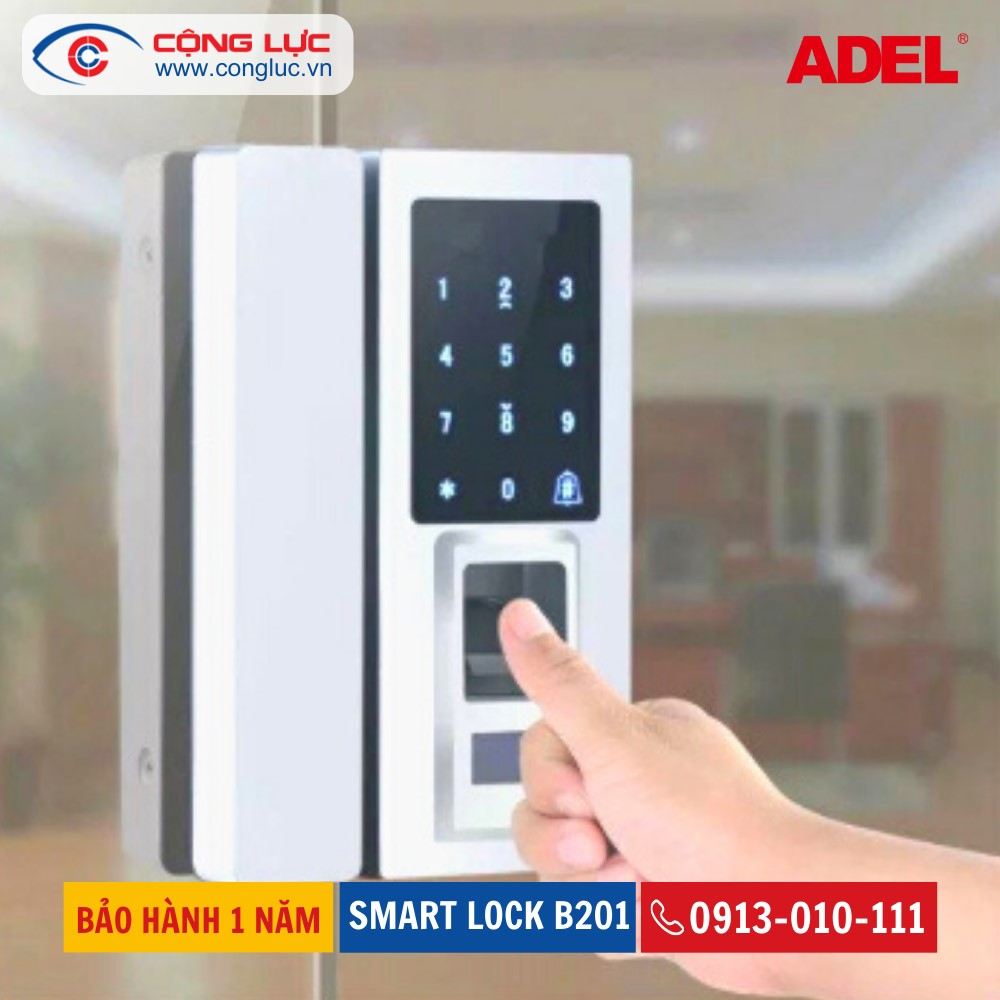 Khóa Vân Tay Kẹp Kính Smart Lock B201